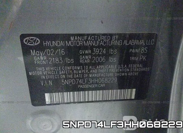 5NPD74LF3HH068229 фото 9