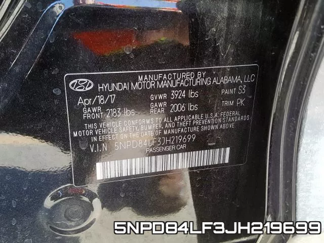5NPD84LF3JH219699 фото 2