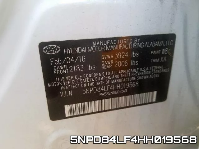 5NPD84LF4HH019568 фото 2