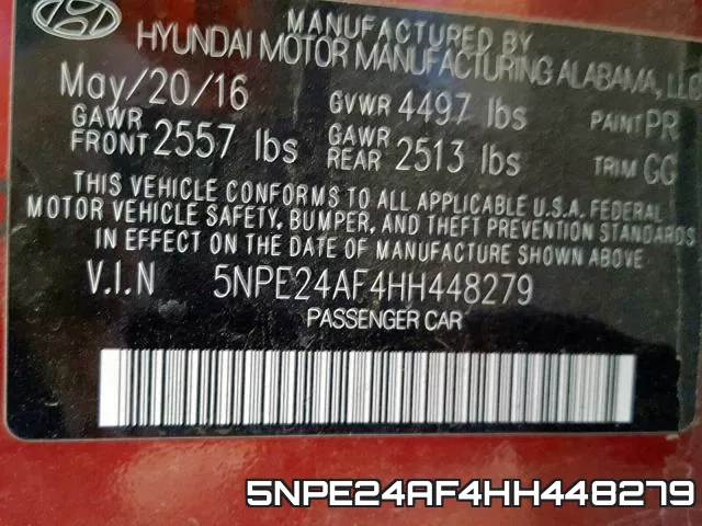 5NPE24AF4HH448279 фото 2