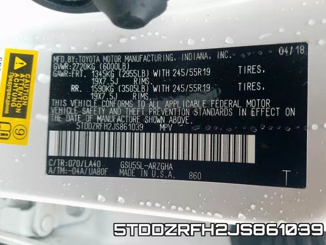 5TDDZRFH2JS861039 фото 2
