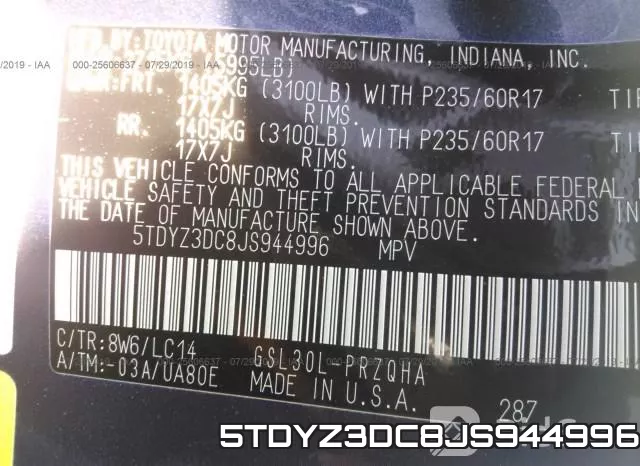 5TDYZ3DC8JS944996 фото 8