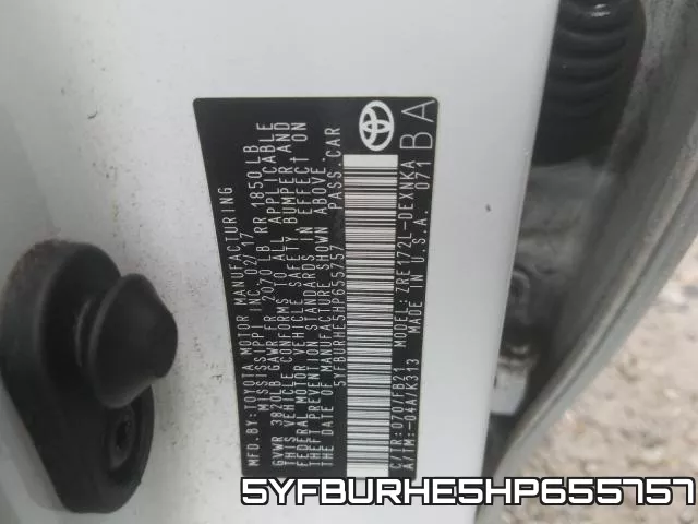 5YFBURHE5HP655757 фото 2