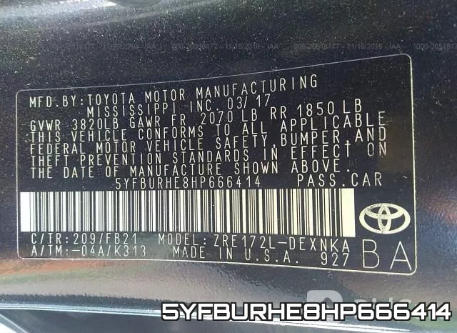 5YFBURHE8HP666414 фото 8
