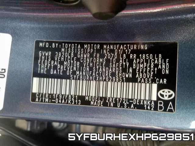 5YFBURHEXHP629851 фото 2