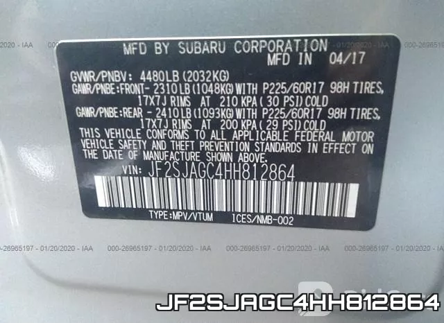 JF2SJAGC4HH812864 фото 8