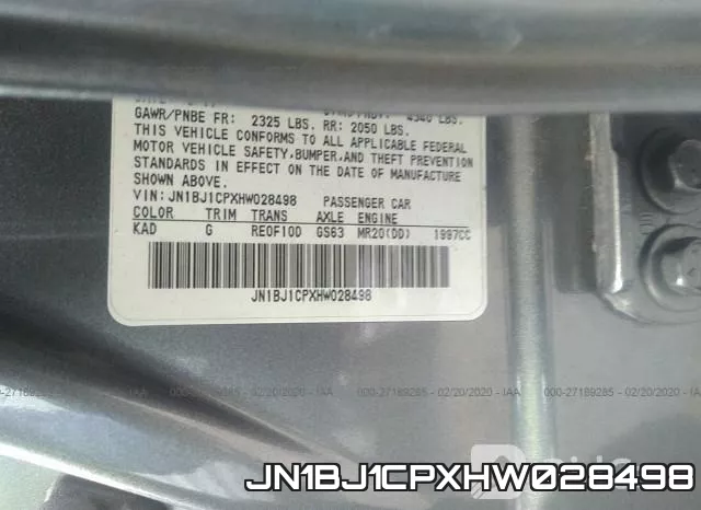 JN1BJ1CPXHW028498 фото 8
