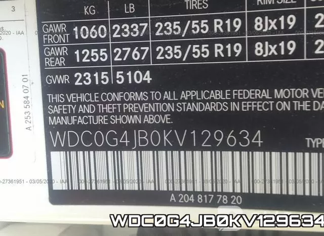 WDC0G4JB0KV129634 фото 7