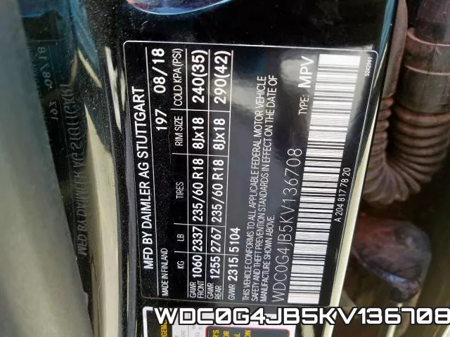 WDC0G4JB5KV136708 фото 2