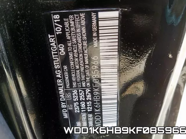 WDD1K6HB9KF085966 фото 2