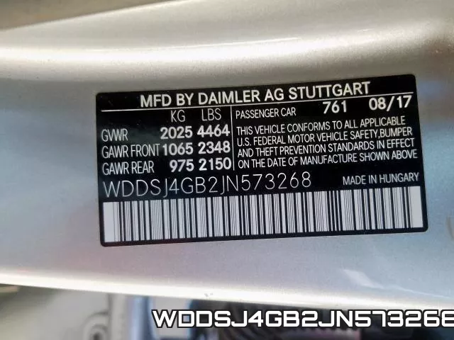 WDDSJ4GB2JN573268 фото 2