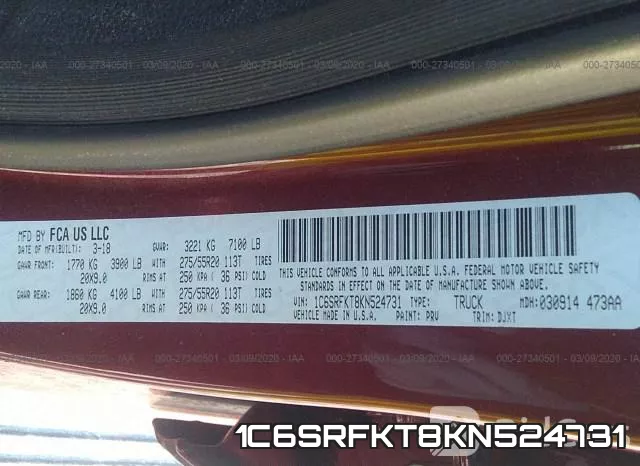 1C6SRFKT8KN524731 фото 5
