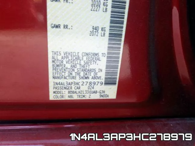 1N4AL3AP3HC278979 фото 2