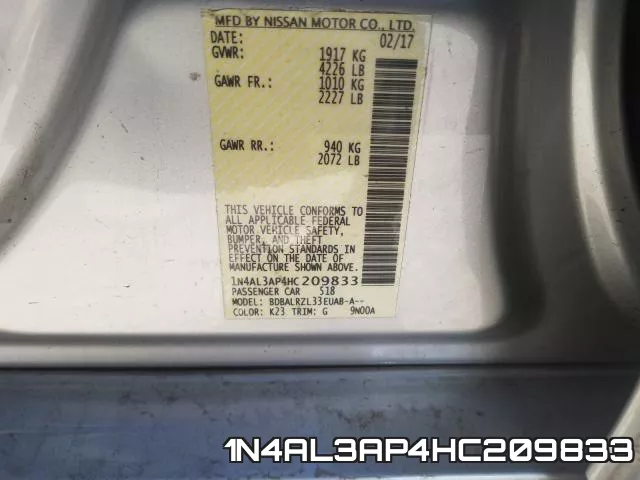 1N4AL3AP4HC209833 фото 2