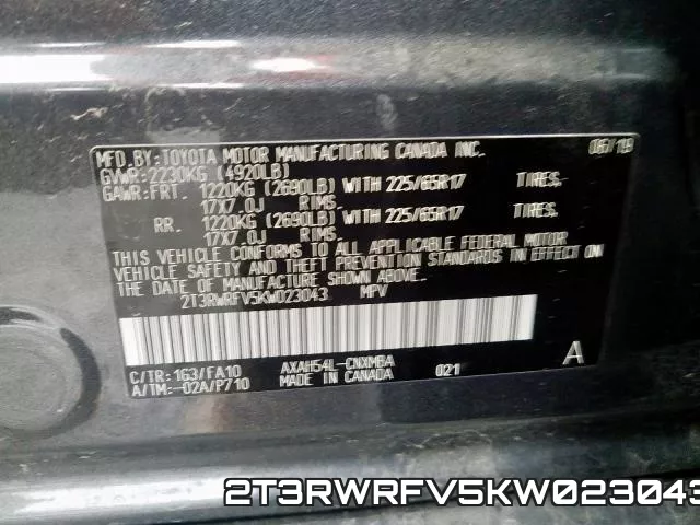 2T3RWRFV5KW023043 фото 2