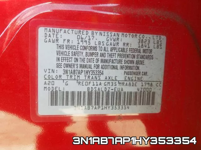 3N1AB7AP1HY353354 фото 2