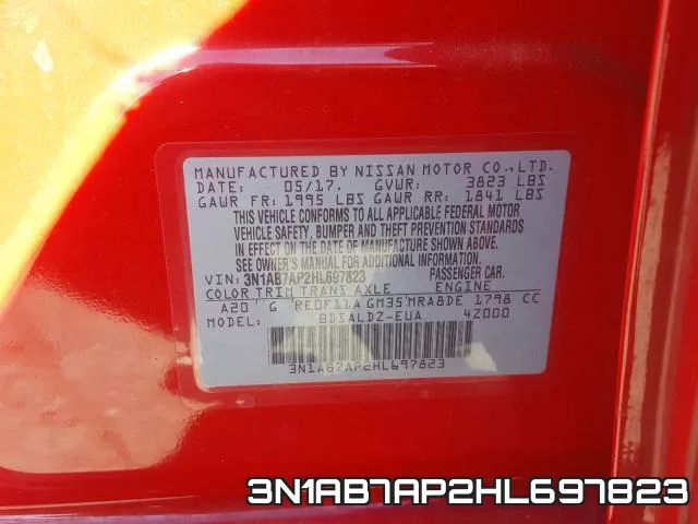 3N1AB7AP2HL697823 фото 2