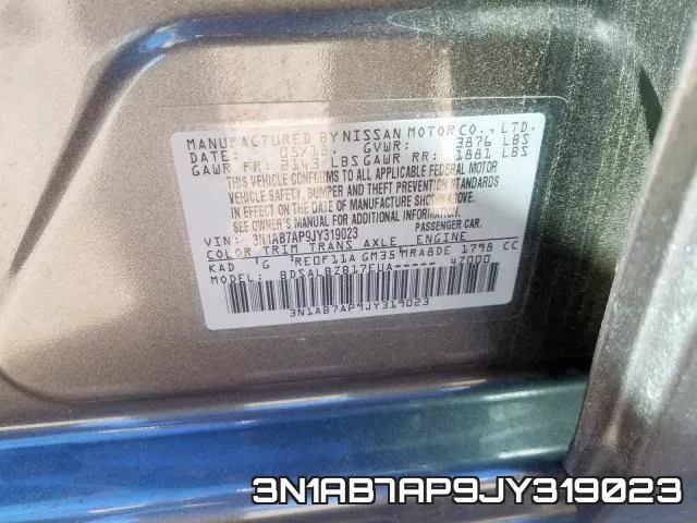 3N1AB7AP9JY319023 фото 2