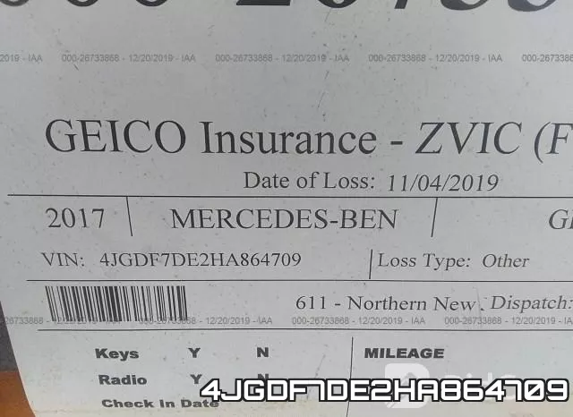 4JGDF7DE2HA864709 фото 8