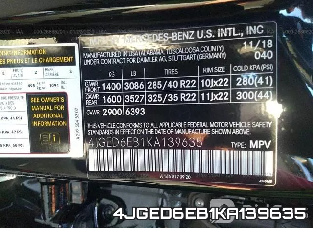 4JGED6EB1KA139635 фото 8