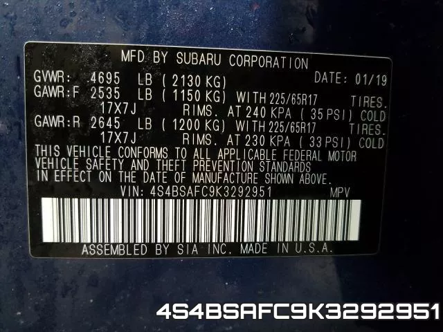 4S4BSAFC9K3292951 фото 2