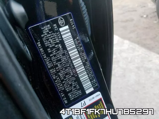 4T1BF1FK7HU785297 фото 2