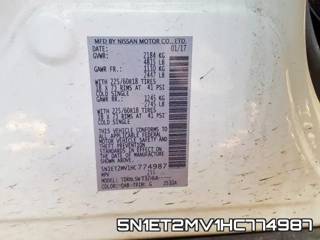 5N1ET2MV1HC774987 фото 2