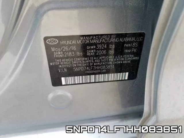 5NPD74LF7HH083851 фото 2
