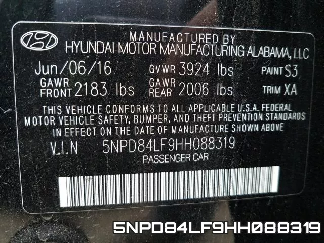 5NPD84LF9HH088319 фото 2