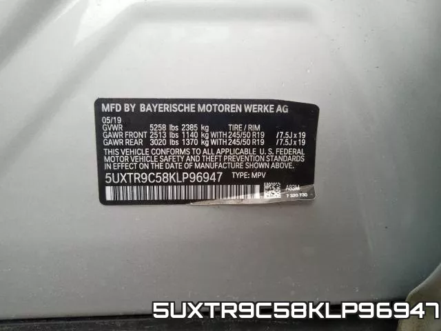 5UXTR9C58KLP96947 фото 2