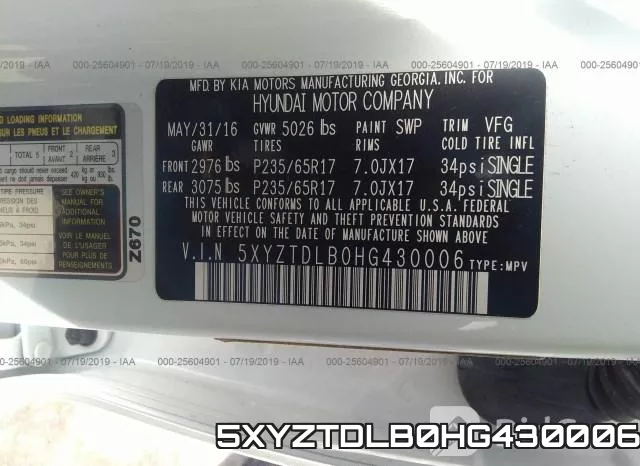 5XYZTDLB0HG430006 фото 7