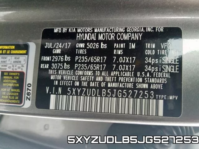 5XYZUDLB5JG527253 фото 2