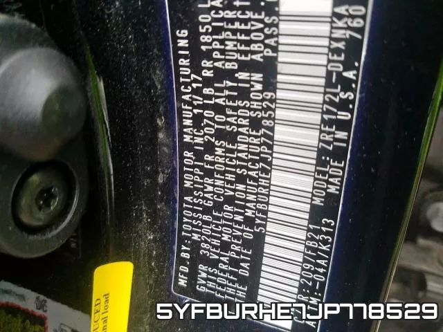 5YFBURHE7JP778529 фото 2