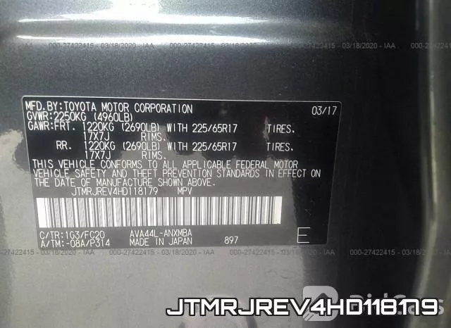 JTMRJREV4HD118179 фото 8