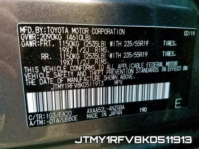 JTMY1RFV8KD511913 фото 2
