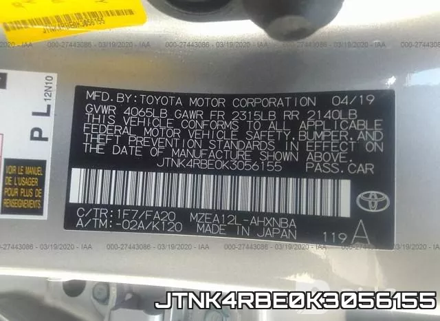 JTNK4RBE0K3056155 фото 8