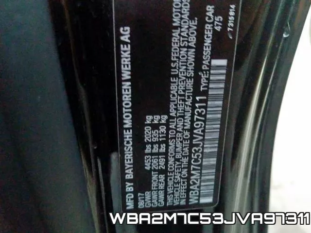 WBA2M7C53JVA97311 фото 2
