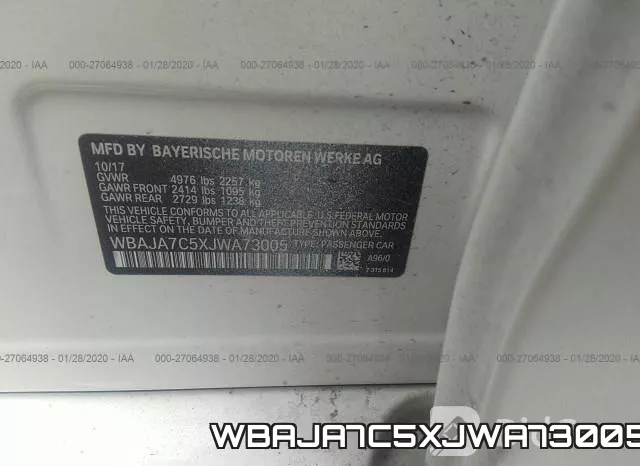 WBAJA7C5XJWA73005 фото 6
