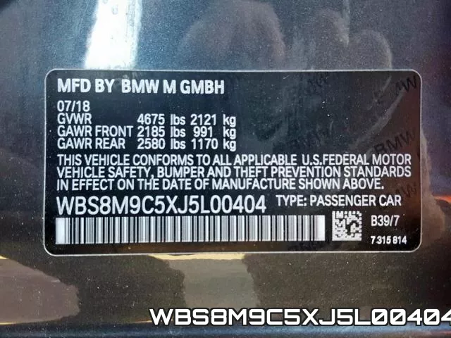 WBS8M9C5XJ5L00404 фото 2