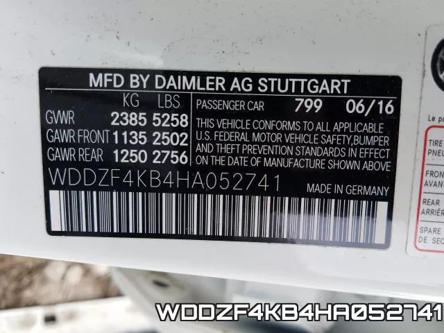 WDDZF4KB4HA052741 фото 2