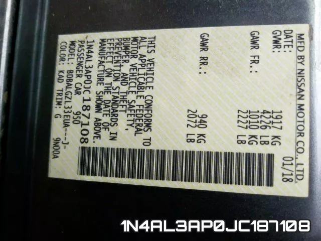1N4AL3AP0JC187108 фото 2