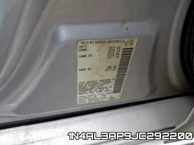 1N4AL3AP9JC292200 фото 2