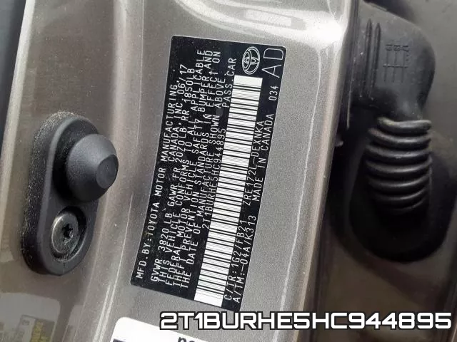 2T1BURHE5HC944895 фото 2