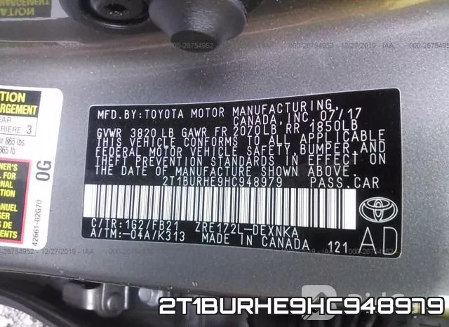 2T1BURHE9HC948979 фото 5