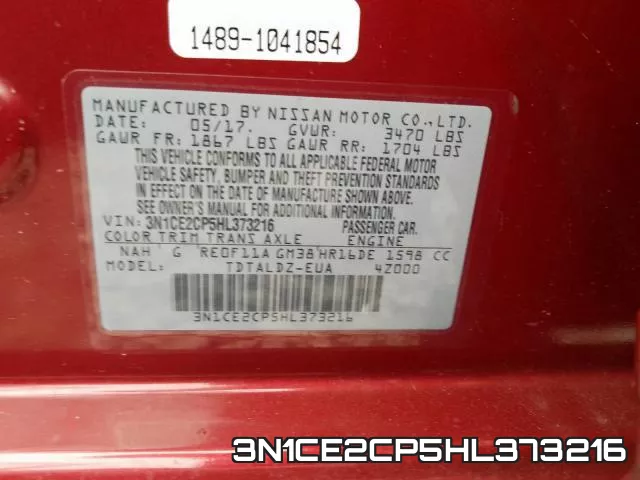 3N1CE2CP5HL373216 фото 2