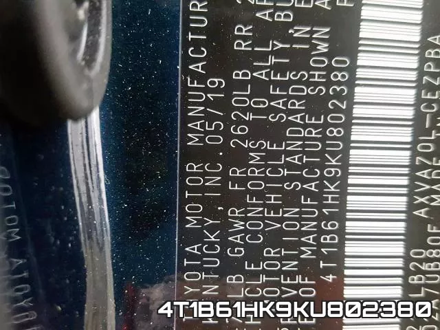 4T1B61HK9KU802380 фото 2