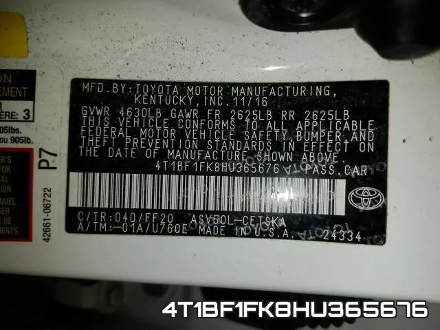 4T1BF1FK8HU365676 фото 2
