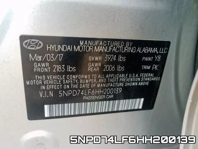 5NPD74LF6HH200139 фото 2