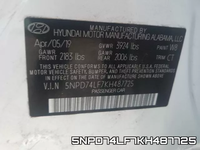 5NPD74LF7KH487725 фото 2