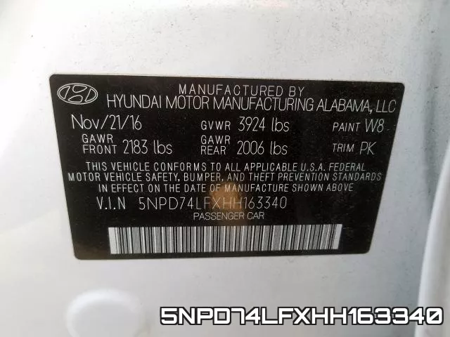 5NPD74LFXHH163340 фото 2